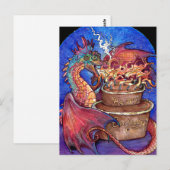 誕生日ケーキのドラゴン ポストカード (正面/裏面)