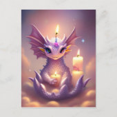 誕生日ケーキの幻想的なドラゴン ポストカード (正面)