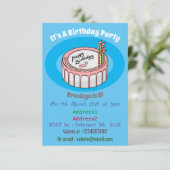 誕生日ケーキの漫画イラスト 招待状 (スタンド正面)