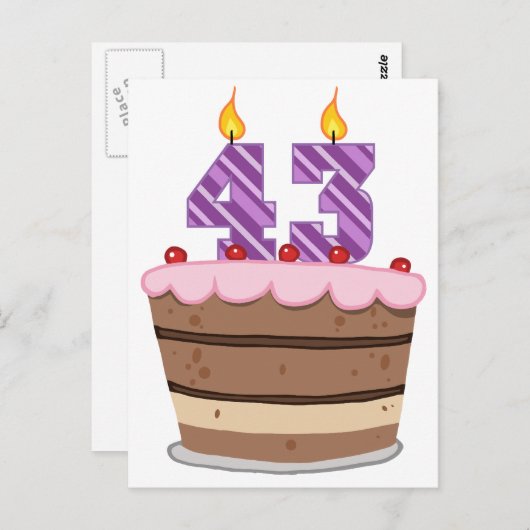誕生日ケーキの43 ポストカード (正面/裏面)