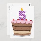 誕生日ケーキの5歳 ポストカード (正面/裏面)