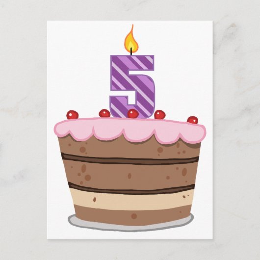誕生日ケーキの5歳 ポストカード (正面)