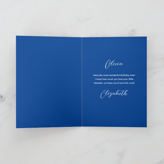 誕生日ケーキハムスター　なんてかわいいの！ カード (内部)