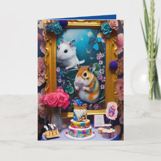 誕生日ケーキハムスター　なんてかわいいの！ カード