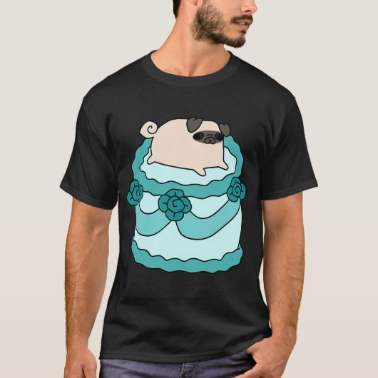 誕生日ケーキパグ Tシャツ (正面)