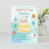 誕生日ケーキパーティー - 招待状 (スタンド正面)