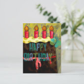 誕生日ケーキ | ろうそく ポストカード (スタンド正面)