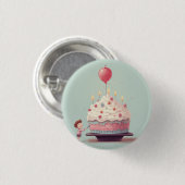 誕生日ケーキ、アイスクリーム、バッジ、ピンバッジ 誕生日 缶バッジ (正面&裏面)