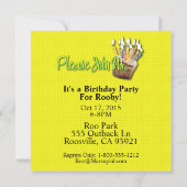 誕生日ケーキ - カンガルー 招待状 (裏面)