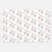 誕生日ケーキ |バルーンとバント ラッピングペーパーシート (正面)