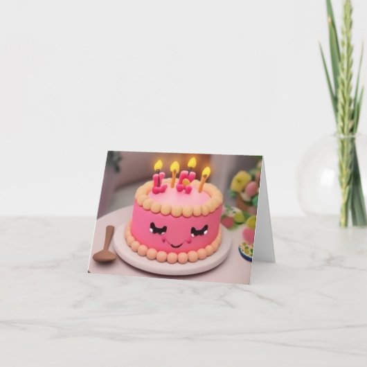 誕生日ケーキ 案内状 (正面)