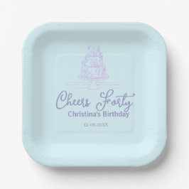 誕生日ケーキ 誕生日おめでとう 名前入り 誕生日 バイオレット ブルー ペーパープレート