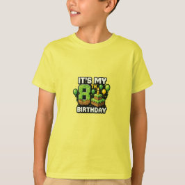 誕生日ゲーマーTシャツ - ピクセルブロック誕生日デザイン Tシャツ