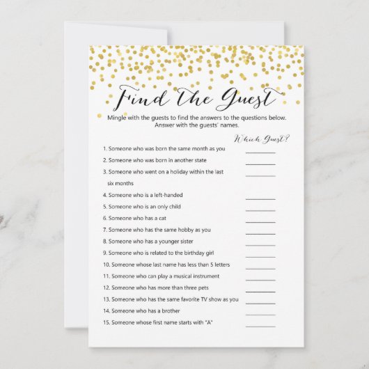 誕生日ゲームx2 -古さ|ゲストを検索 招待状 (正面)