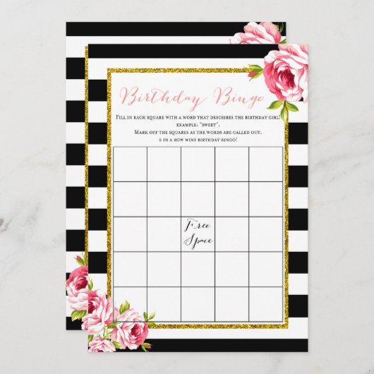 誕生日ゲームx2 -古さ|備後ゲーム 招待状 (正面/裏面)