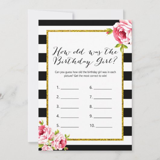 誕生日ゲームx2 – 古さ | 誰が知っているか 招待状 (正面)