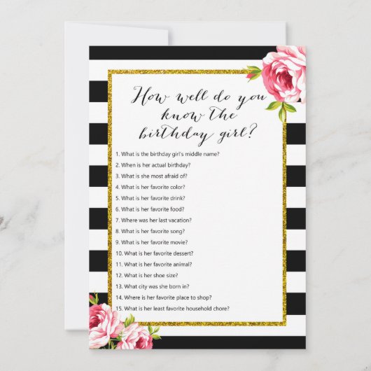 誕生日ゲームx2 – 古さ | 誰が知っているか 招待状 (裏面)