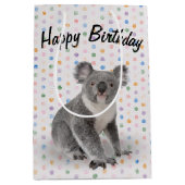 誕生日コアラベアオン水玉模様 ミディアムペーパーバッグ (正面)