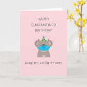 誕生日コアラマスクのクォリティープンを検疫する カード (黄色い花)