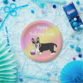 誕生日コギスピンクとオレンジ ペーパープレート (パーティー)