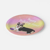 誕生日コギスピンクとオレンジ ペーパープレート (アングル)