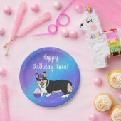 誕生日コギスブルーとパープル ペーパープレート (パーティー)