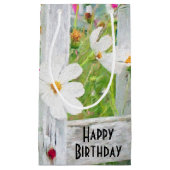 誕生日コスモスの花フェンス スモールペーパーバッグ (正面)
