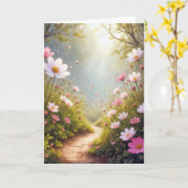 誕生日コスモスフラワーガーデン カード (黄色い花)