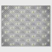 誕生日コスモス花オン水玉模様 ラッピングペーパー (フラット)