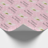 誕生日コスモス花オン水玉模様 ラッピングペーパー (角)