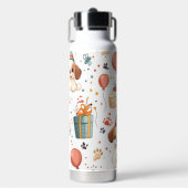 誕生日コテージサーモス – コージーお祝いデザイン ウォーターボトル (正面)