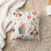 誕生日コテージピローコージーお祝いデザイン クッション (ブランケット)