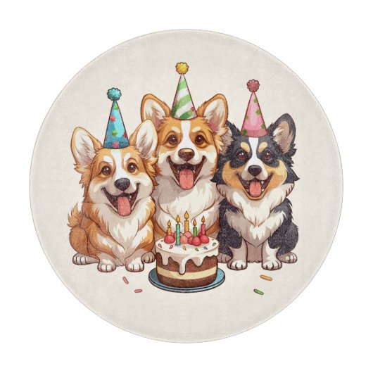 誕生日コルギドッグ カッティングボード (正面)