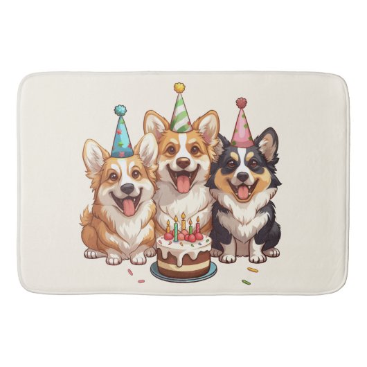 誕生日コルギドッグ バスマット (正面)