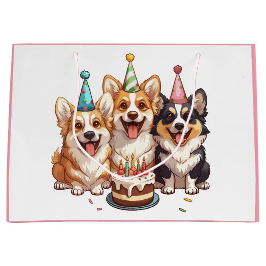 誕生日コルギドッグ ラージペーパーバッグ (正面)