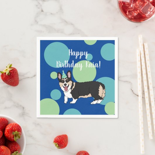 誕生日コルギ スタンダードカクテルナプキン (インサイチュ)