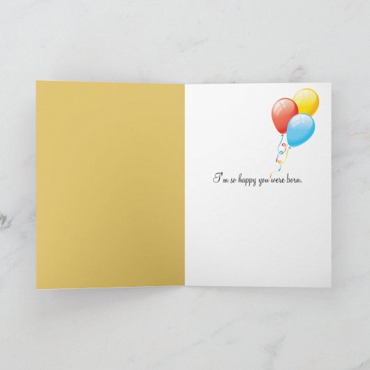 誕生日コロアクマひまわりの花を持つ カード (内部)