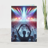 誕生日コンサートの群衆のハート型の看板 カード (正面)