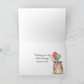 誕生日コーヒーとカーネーションの花束 カード (内部)