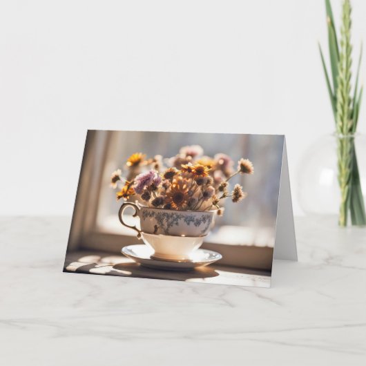 誕生日コーヒーカップブーケ カード (正面)
