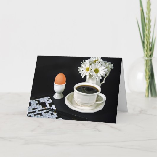 誕生日コーヒー及びクロスワードパズル カード (正面)