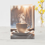 誕生日コーヒー（冬季） カード (黄色い花)