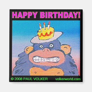 誕生日ゴリラ$3.00 マグネット