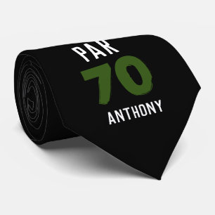 誕生日ゴルファーグリーン70thハッピーパパパー ネクタイ