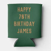 誕生日ゴルファー70thエレガントグリーンパパスタイリッシュ 缶クーラー (正面)