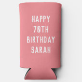 誕生日ゴルファー70thエレガントピンクシスタイリッシュック スリム缶クーラー (正面)