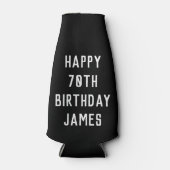 誕生日ゴルファー70thエレガントブラックパパスタイリッシュ ボトルクーラー (正面)