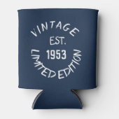 誕生日ゴルファー70thブルーエレガントパパ 缶クーラー (正面)