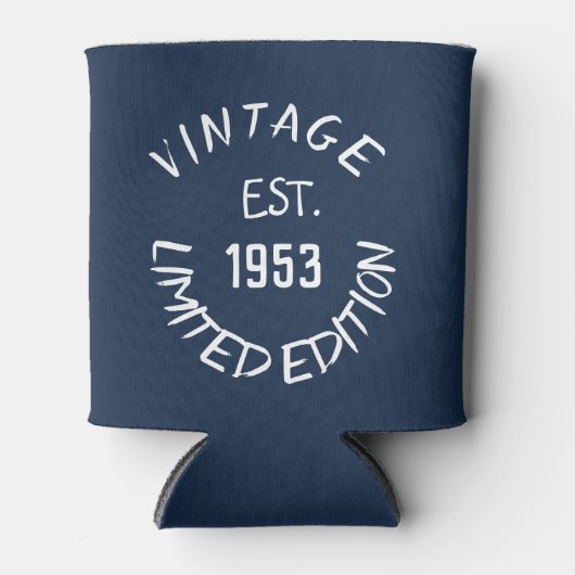 誕生日ゴルファー70thブルーエレガントパパ 缶クーラー (正面)