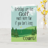 誕生日ゴルフコースユーモア誕生日カード カード (黄色い花)